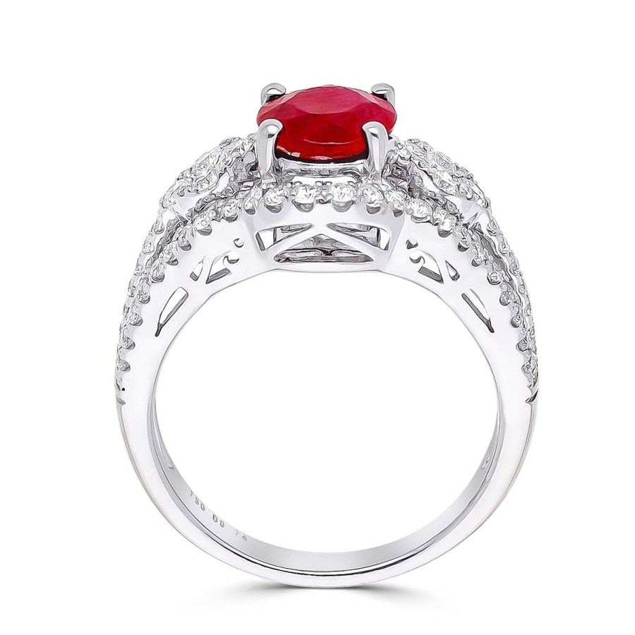 Gem Shopping Cut By Ben Ruby And Diamond Ring In 18K | Ruby