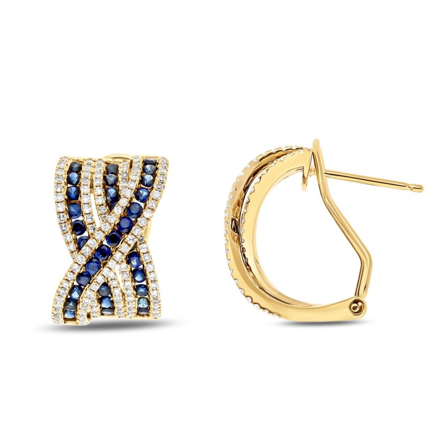 Gem Shopping Sapphire And Diamond Earrings In 14K | Sapphire