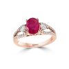 Gem Shopping Effy Ruby And Diamond Ring In 14K Rose Gold | Ruby