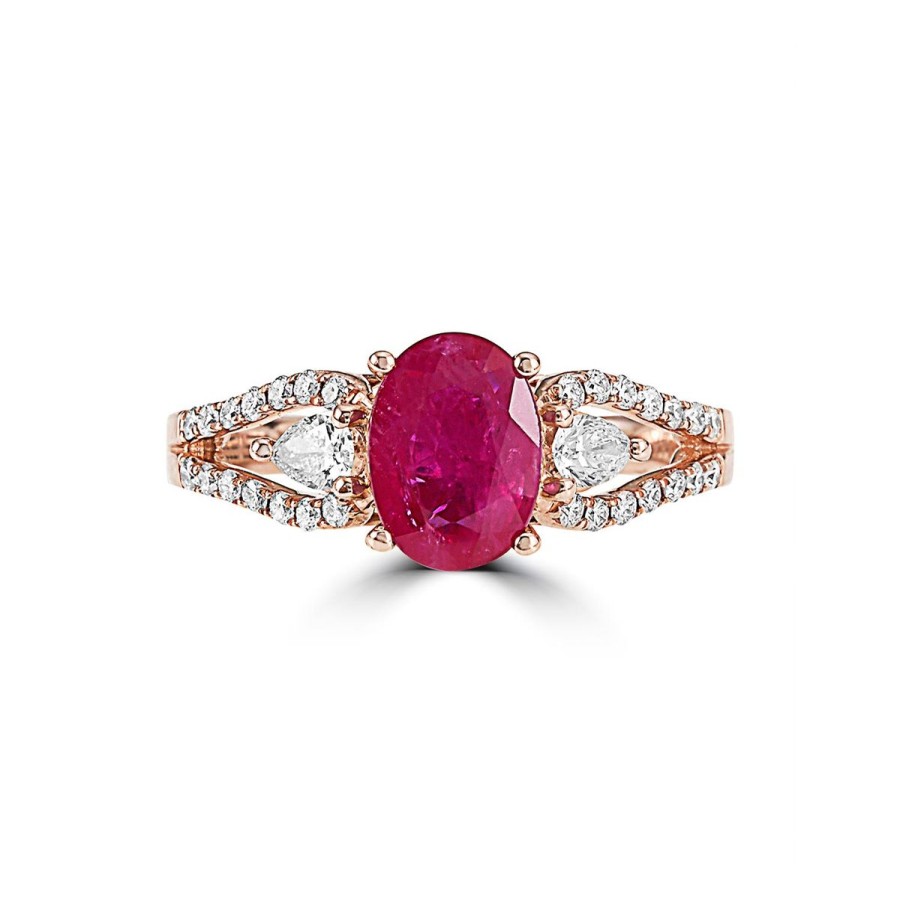 Gem Shopping Effy Ruby And Diamond Ring In 14K Rose Gold | Ruby