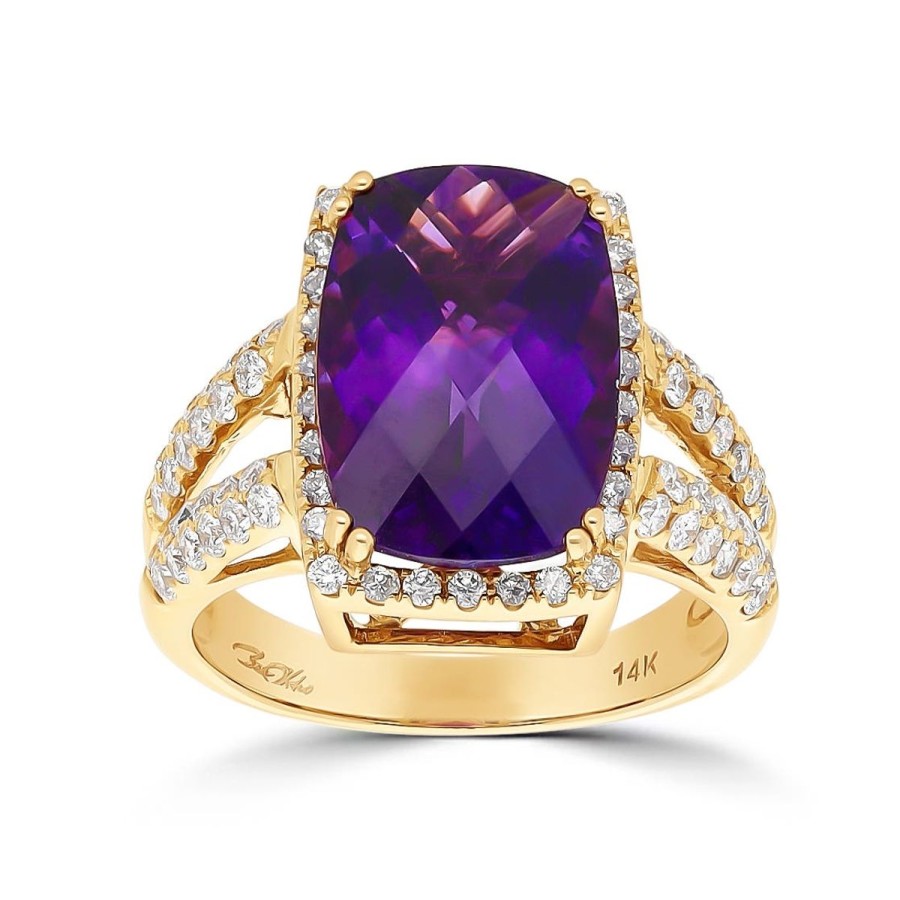 Gem Shopping Cut By Ben Siberian Amethyst And Diamond Ring In 14K | Amethyst