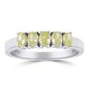 Gem Shopping Yellow Diamond Five Stone Band In 14K White Gold | Diamond