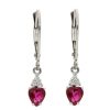 Gem Shopping Ruby And Diamond Drop Earrings In 14K White Gold | Ruby