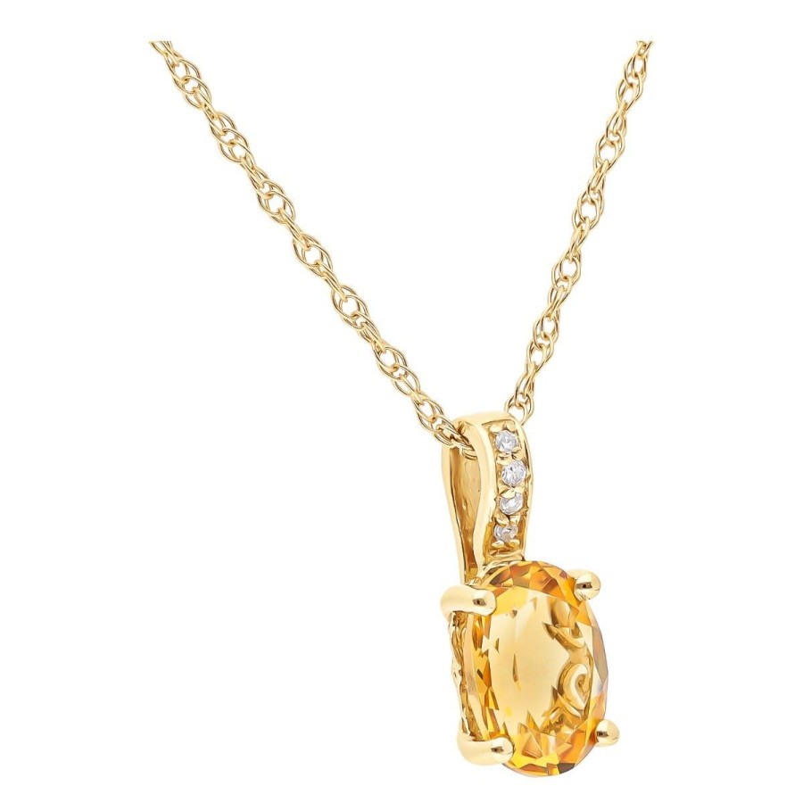 Gem Shopping Lali Jewels Citrine And Diamond Pendant In 14K | Citrine