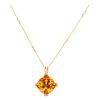 Gem Shopping Cirari Couture Jewels Citrine And Diamond Pendant In 14K | Citrine