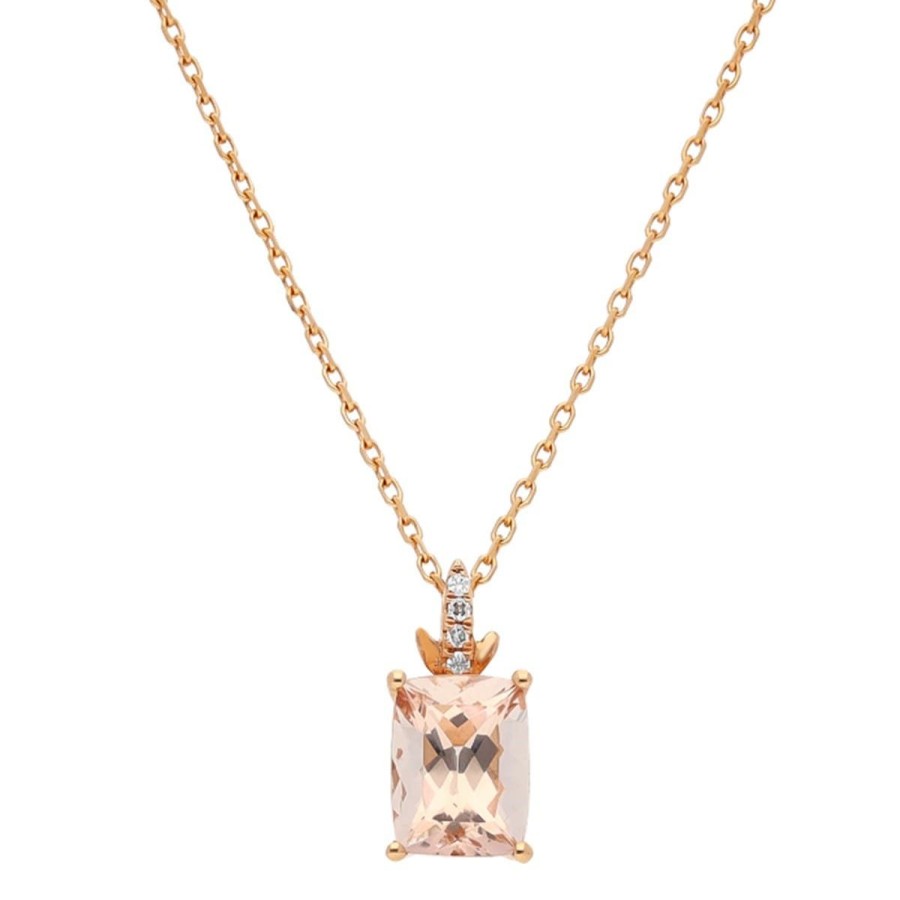 Gem Shopping Cirari Couture Jewels Morganite And Diamond Pendant In 14K | Morganite