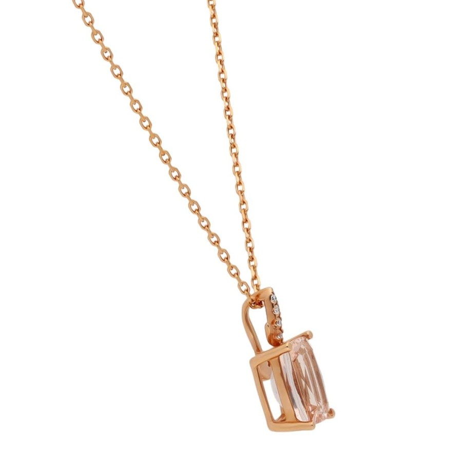 Gem Shopping Cirari Couture Jewels Morganite And Diamond Pendant In 14K | Morganite