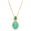 Gem Shopping Cirari Couture Emerald And Emerald|Diamond Pendant In 14K | Emerald