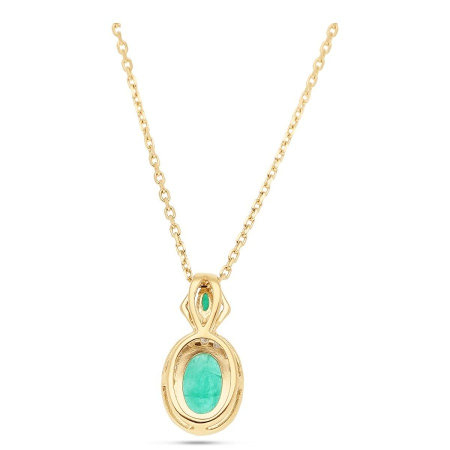 Gem Shopping Cirari Couture Emerald And Emerald|Diamond Pendant In 14K | Emerald