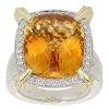 Gem Shopping Charles Krypell Citrine And Diamond Ring In Sterling Silver|14K | Citrine