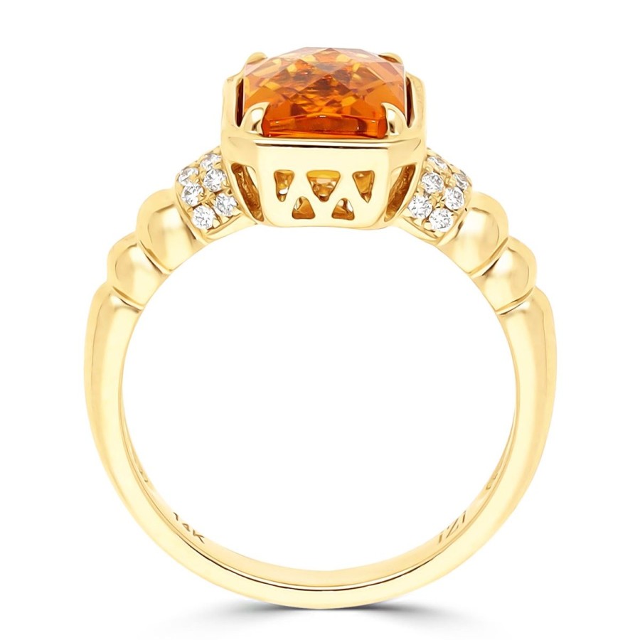 Gem Shopping Citrine And Diamond Cocktail Ring In 14K | Citrine