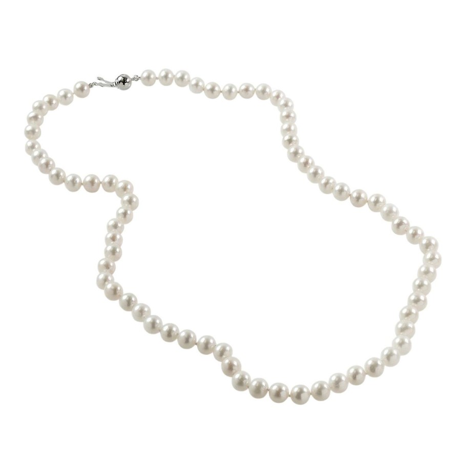 Gem Shopping Fresh Water Pearl Necklace In Sterling Silver | Pearl