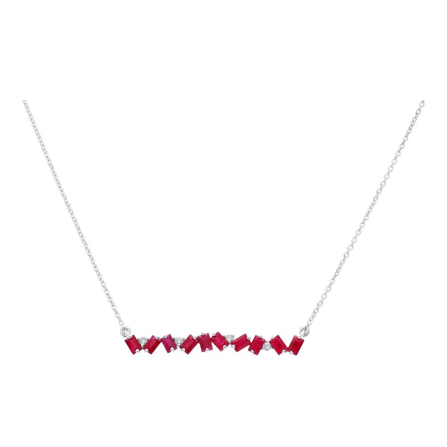 Gem Shopping Ruby And Diamond Necklace In 14K | Ruby