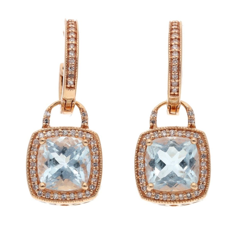 Gem Shopping Effy Aquamarine And Diamond Earrings In 14K | Aquamarine