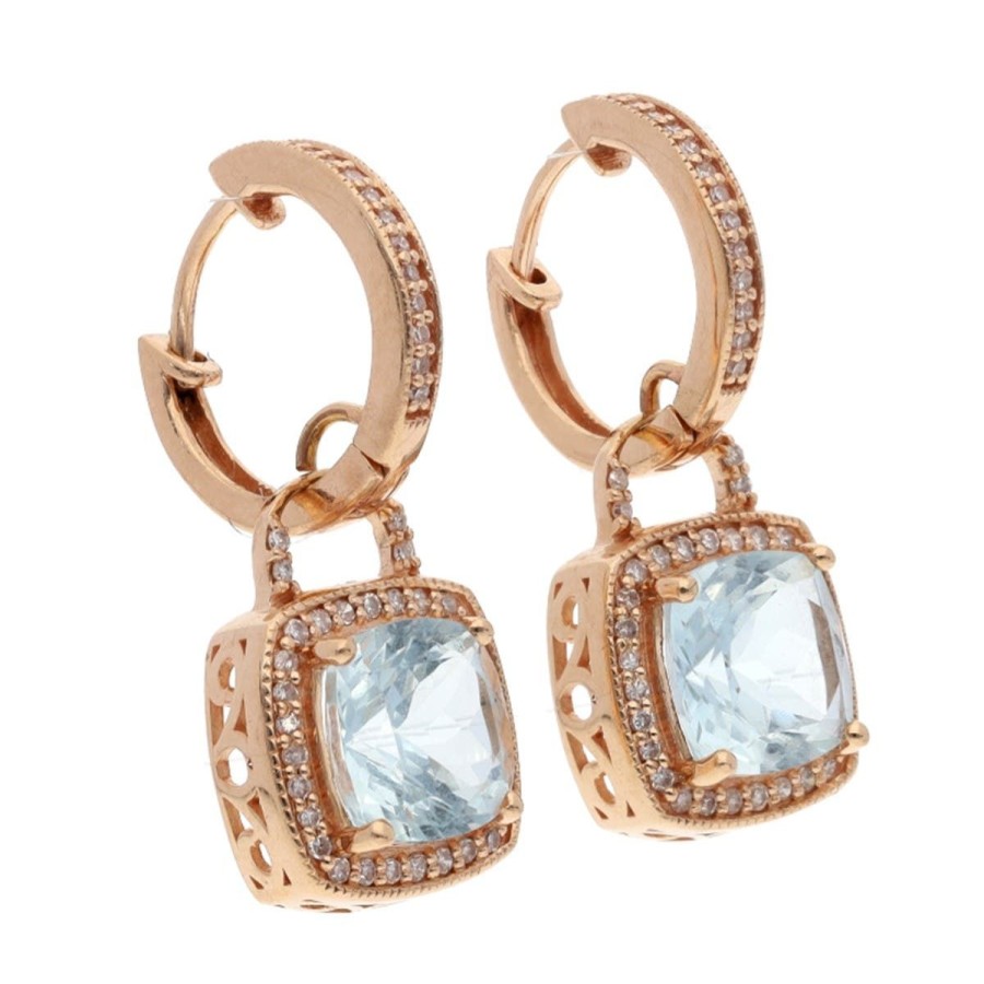 Gem Shopping Effy Aquamarine And Diamond Earrings In 14K | Aquamarine