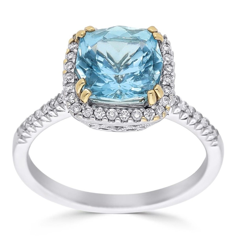 Gem Shopping Aquamarine And Diamond Ring In 18K | Aquamarine