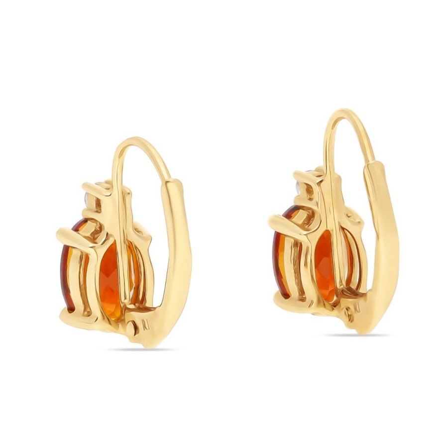 Gem Shopping Cirari Couture Jewels Citrine And Diamond Drop Earrings In 14K Yellow Gold | Citrine