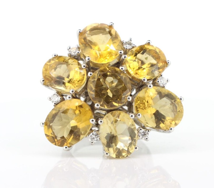 Gem Shopping Citrine And Diamond Ring In 18K | Citrine