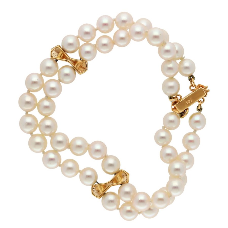 Gem Shopping Cut By Ben Akoya Pearl And Diamond Bracelet In 14K | Pearl