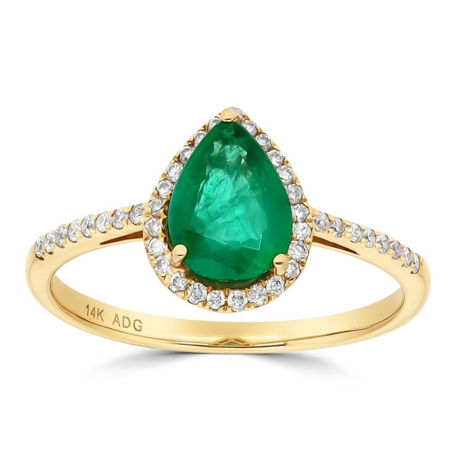 Gem Shopping Gem Bleu Emerald And Diamond Ring In 14K | Emerald