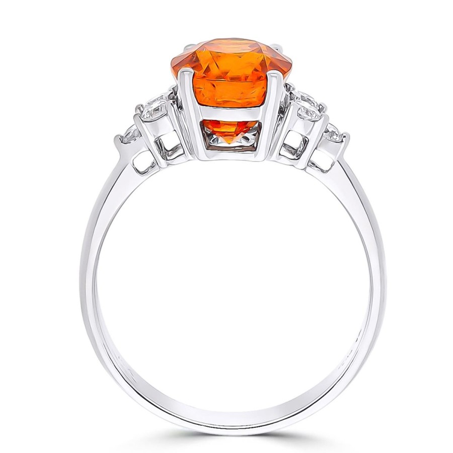 Gem Shopping Cut By Ben Mandarin Garnet And Diamond Ring In 14K | Garnet