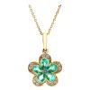 Gem Shopping Emerald And Diamond Clover Pendant In 14K | Emerald