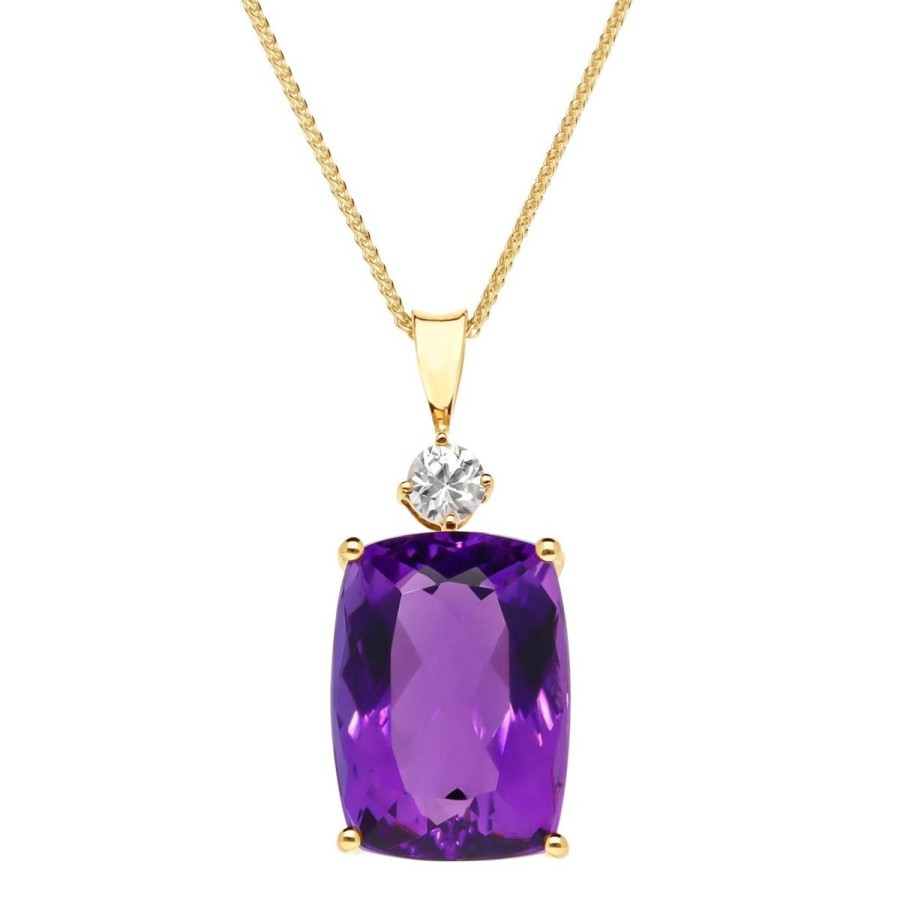 Gem Shopping Cut By Ben Amethyst And Zircon Pendant In 14K | Amethyst