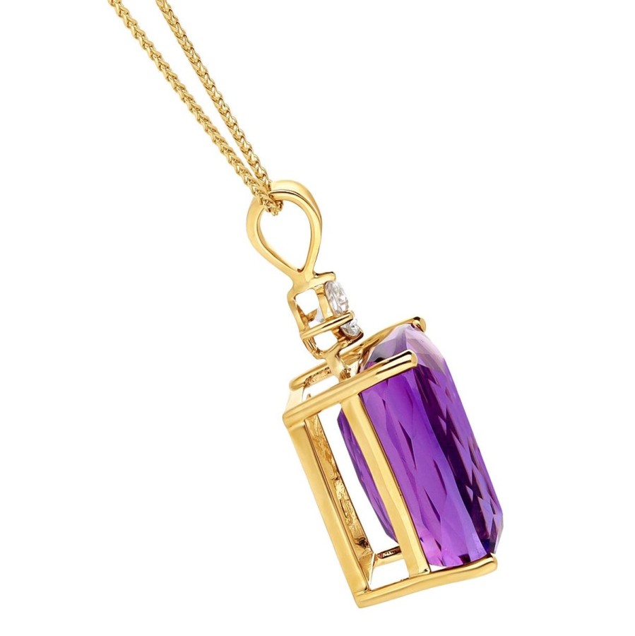 Gem Shopping Cut By Ben Amethyst And Zircon Pendant In 14K | Amethyst