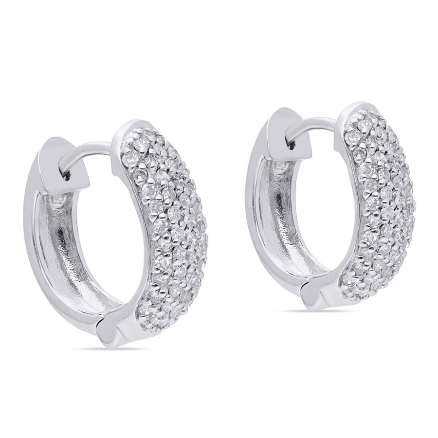 Gem Shopping Effy Diamond Hoop Earrings In 14K | Diamond