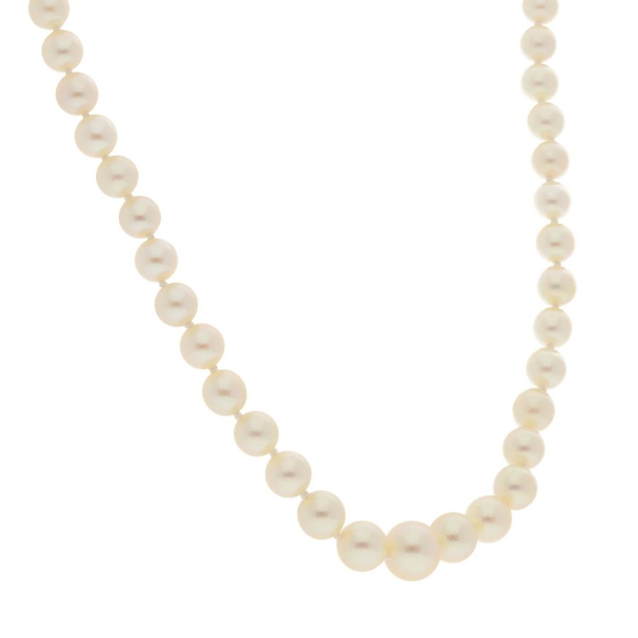 Gem Shopping Aquarian Pearls Japanese Akoya Cultured Pearl Necklace In Silver | Pearl