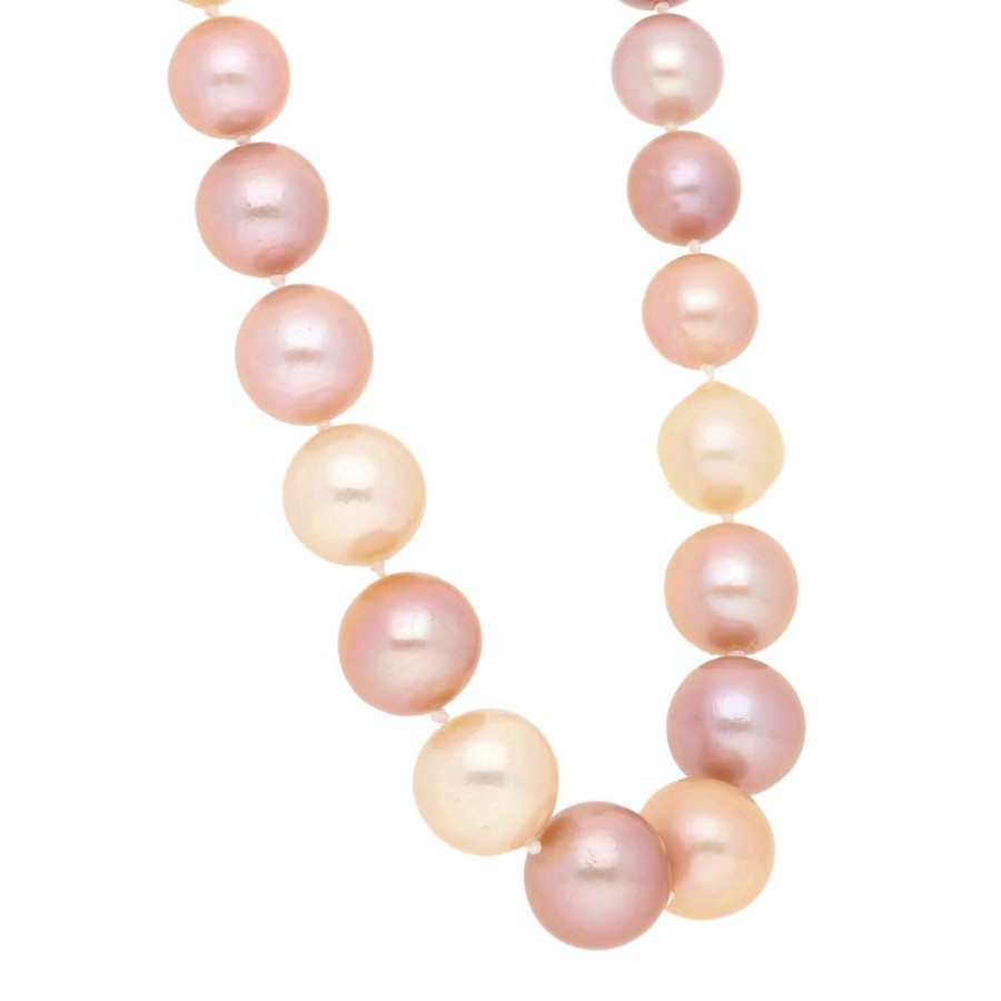 Gem Shopping Freshwater Pearl Beaded Necklace In Vermeil | Pearl