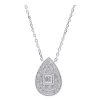 Gem Shopping Diamond Pear Cluster Necklace In 14K White Gold | Diamond