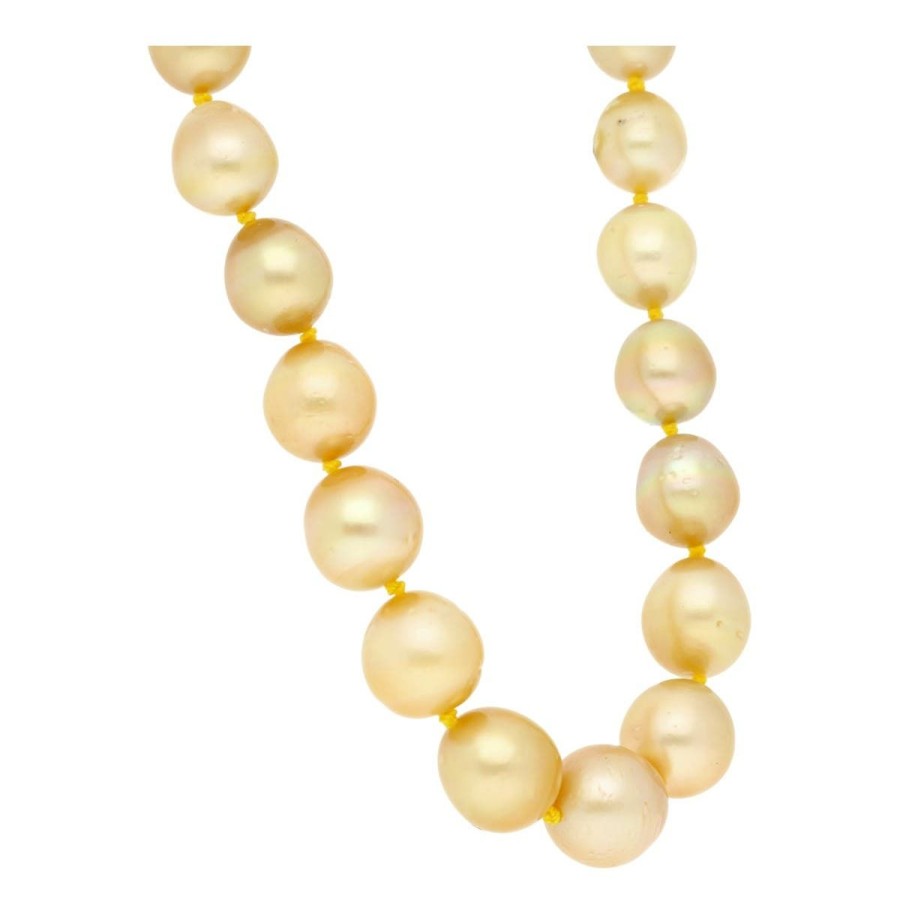 Gem Shopping Cultured South Sea Pearl Beaded Necklace In 14K | Pearl