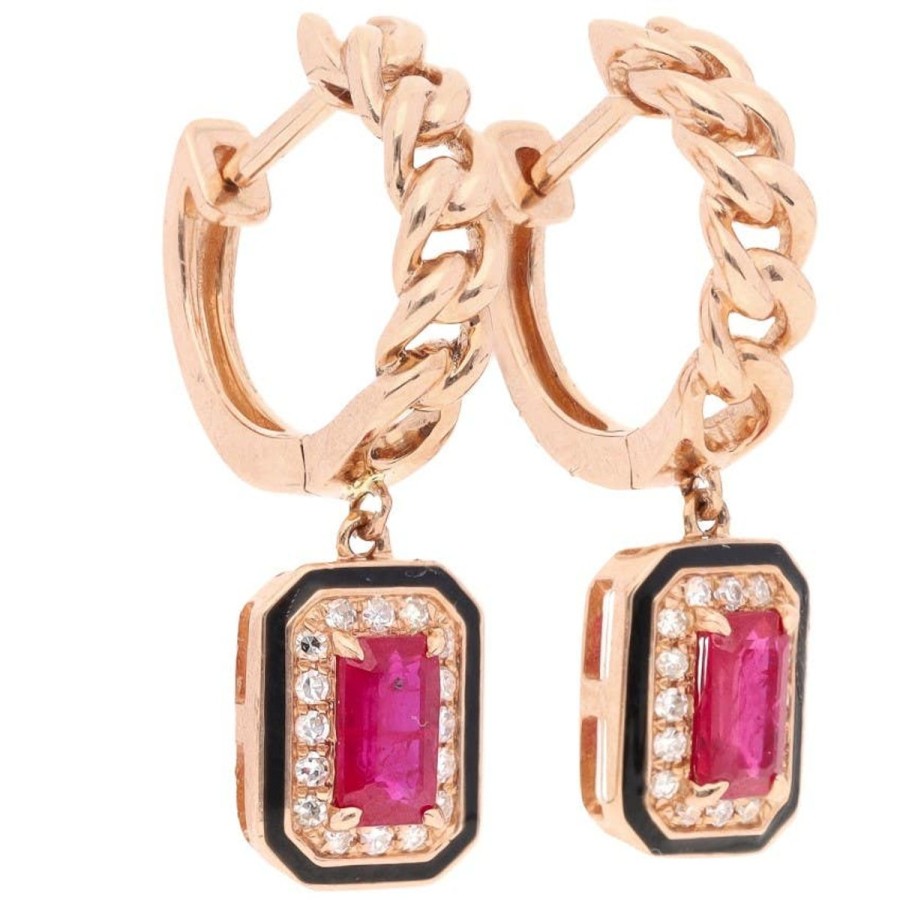 Gem Shopping Effy Ruby And Diamond|Enamel Dangle Earrings In 14K | Ruby