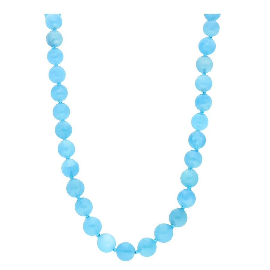 Gem Shopping Cut By Ben Aquamarine Beaded Necklace In Sterling Silver | Aquamarine