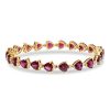 Gem Shopping Garnet And Diamond Bracelet In 14K Yellow Gold | Garnet