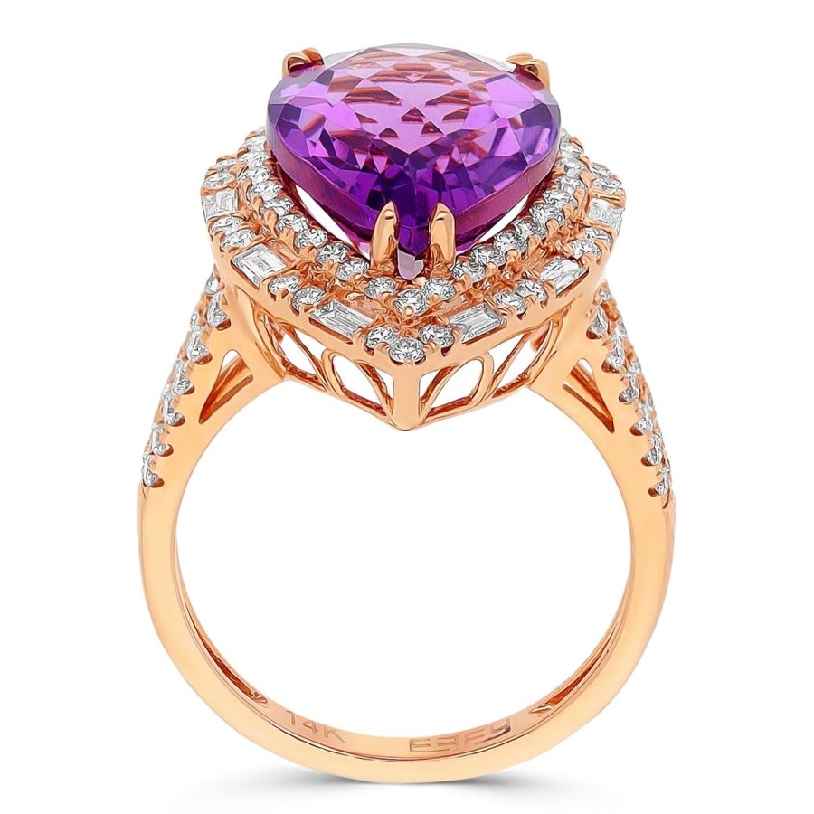 Gem Shopping Effy Amethyst And Diamond Ring In 14K | Amethyst