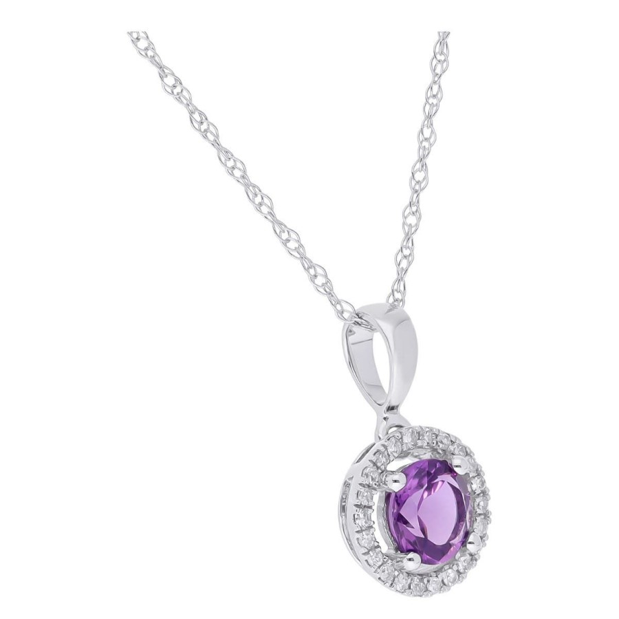 Gem Shopping Lali Jewels Amethyst And Diamond Pendant In 14K | Amethyst