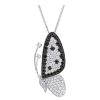 Gem Shopping Diamond Butterfly Pendant In 18K White Gold | Diamond