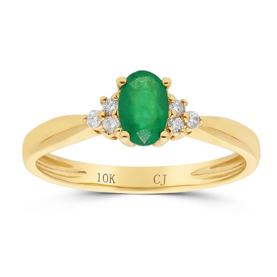 Gem Shopping Cirari Couture Emerald And Diamond Ring In 10K | Emerald