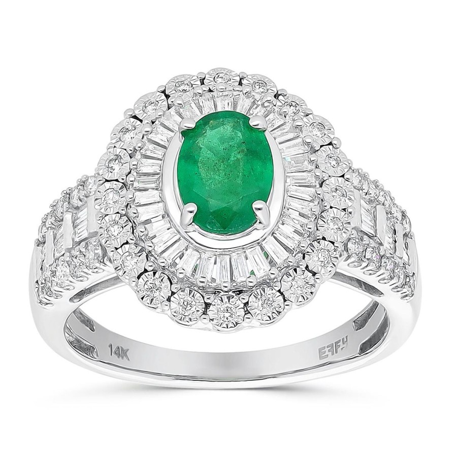 Gem Shopping Effy Emerald And Diamond Ring In 14K | Emerald