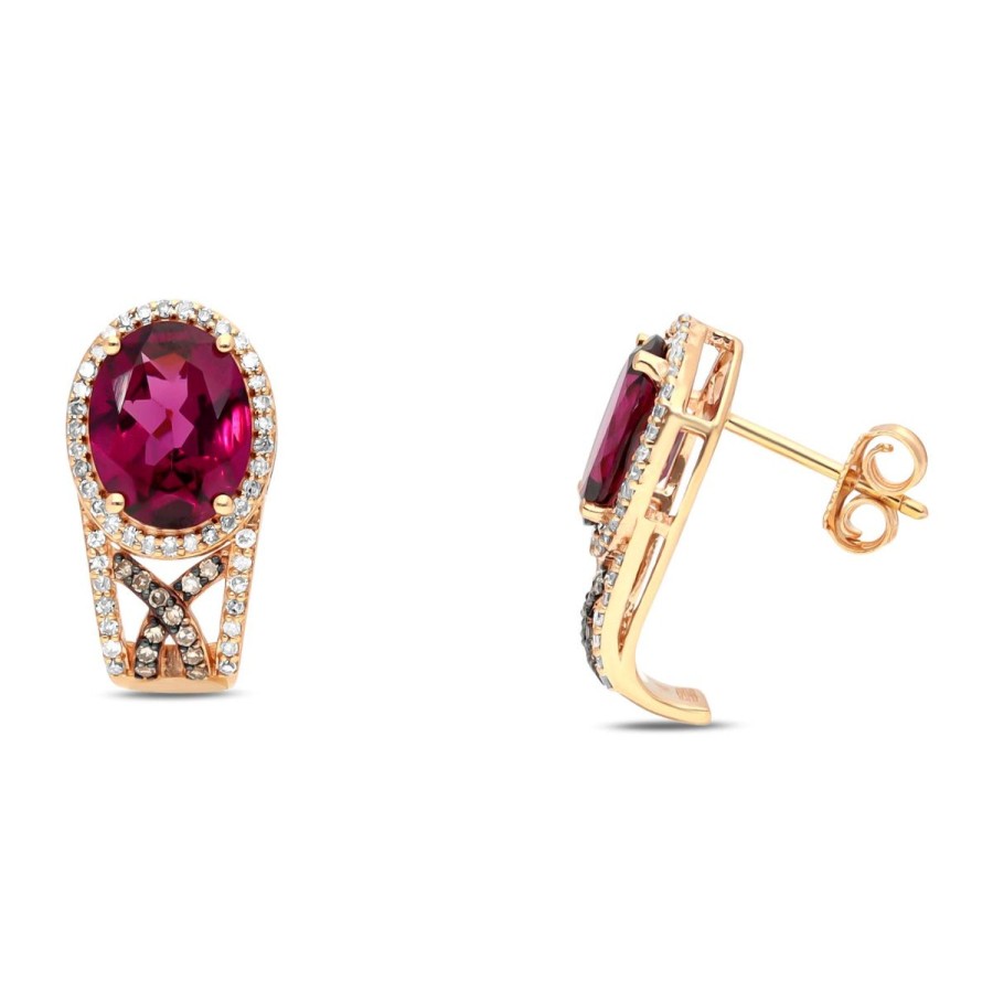 Gem Shopping Effy Rhodolite Garnet And Diamond Earrings In 14K | Garnet