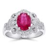 Gem Shopping Ruby And Diamond Ring In 14K White Gold | Ruby