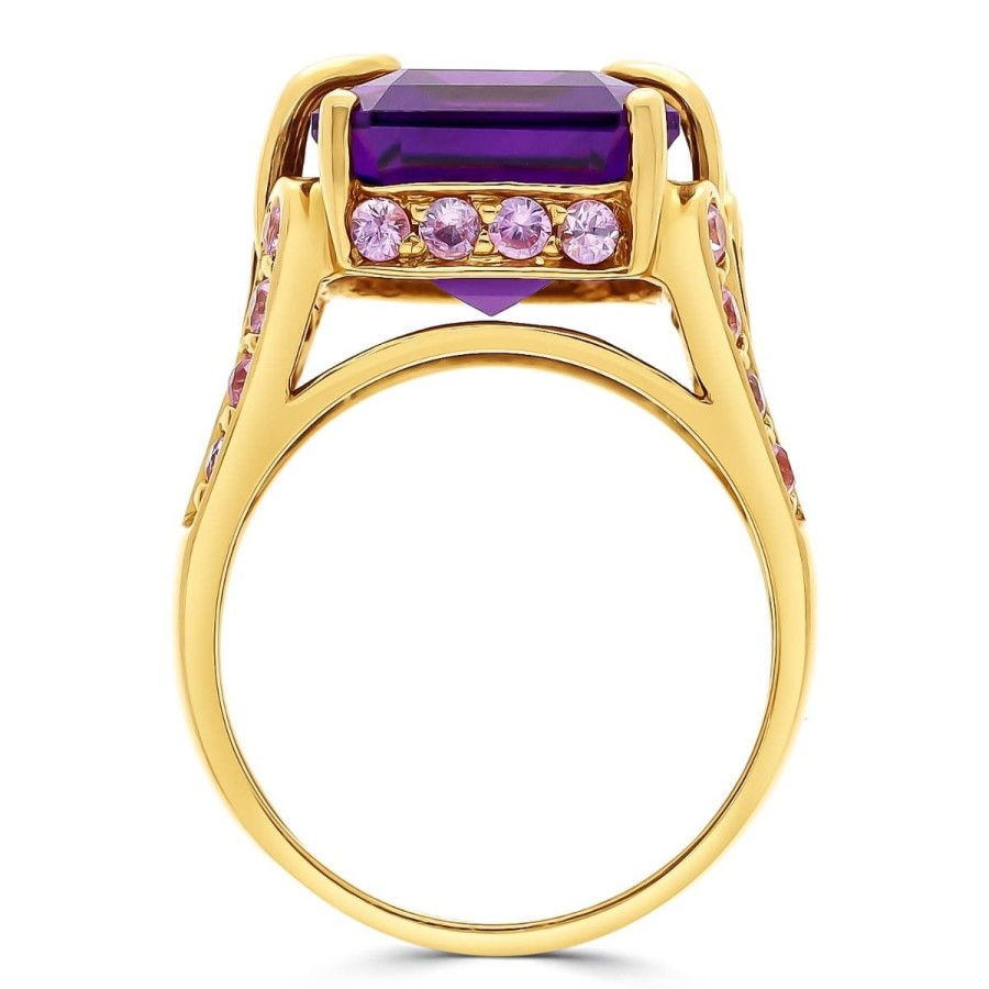 Gem Shopping Siberian Amethyst And Sapphire Ring In 22K Yellow Gold | Amethyst