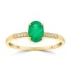 Gem Shopping Lali Jewels Emerald And Diamond Ring In 14K Yellow Gold | Emerald