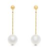 Gem Shopping Lali Jewels Freshwater Pearl Dangle Earrings In 14K Yellow Gold | Pearl