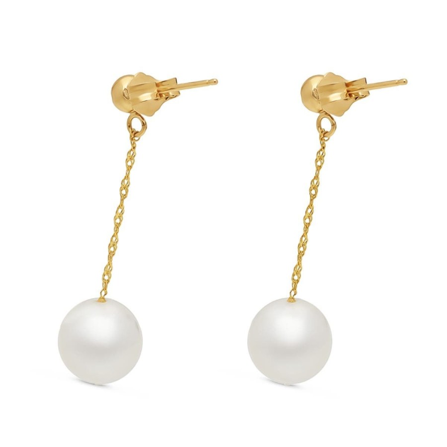 Gem Shopping Lali Jewels Freshwater Pearl Dangle Earrings In 14K Yellow Gold | Pearl