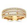 Gem Shopping Chromia D Flawless Diamond Triple Row Ring In 18K Yellow Gold | Diamond