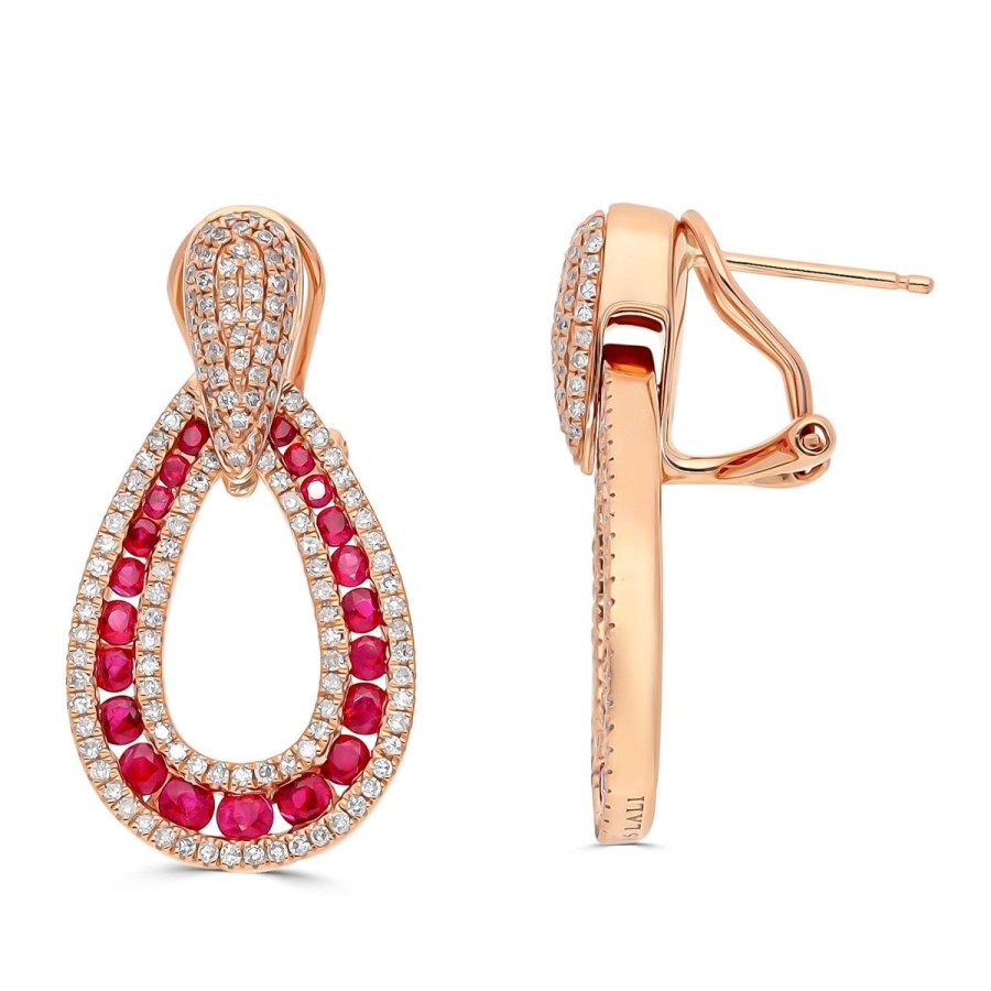 Gem Shopping Ruby And Diamond Earrings In 14K | Ruby