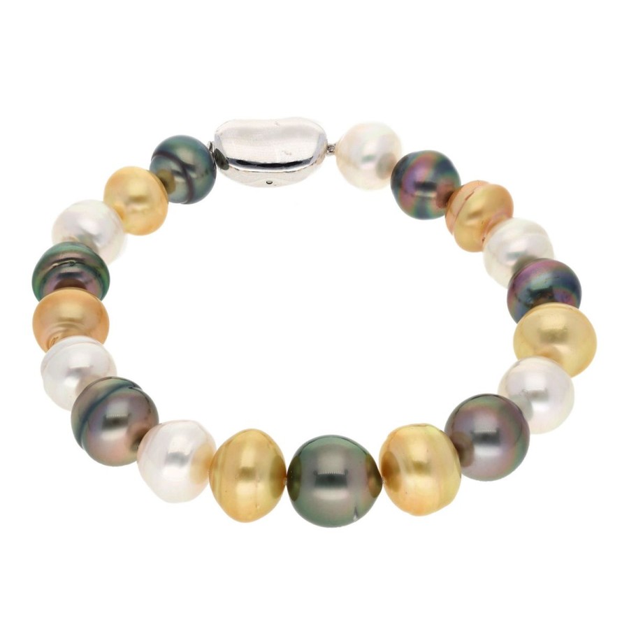 Gem Shopping Aquarian Pearls South Sea Pearl Bracelet In Silver | Pearl